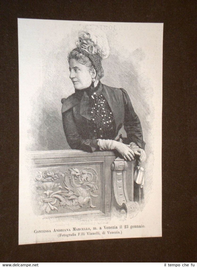 La Contessa Adriana Marcello Morta a Venezia nel 1893