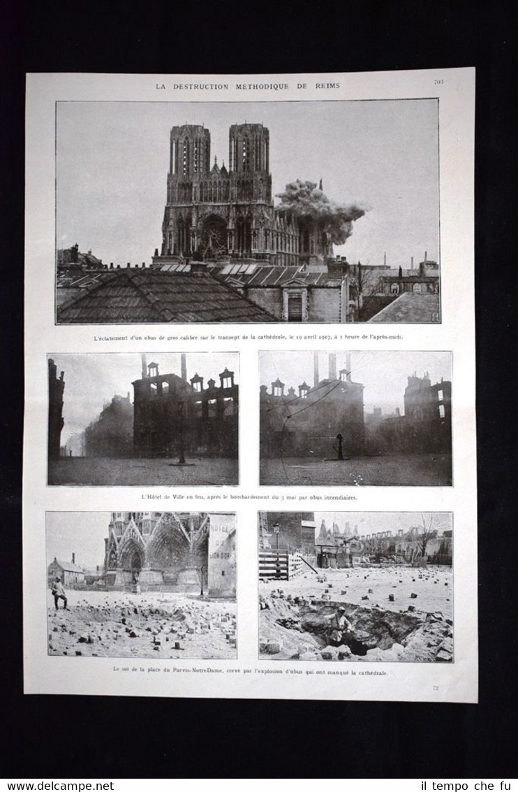 La Destruction methodique de Reims WW1 Guerra 1914 - 1918