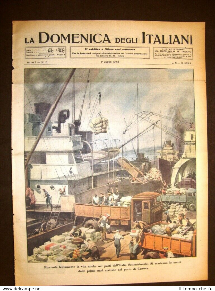 La Domenica degli Italiani o del Corriere 1 luglio 1945 …