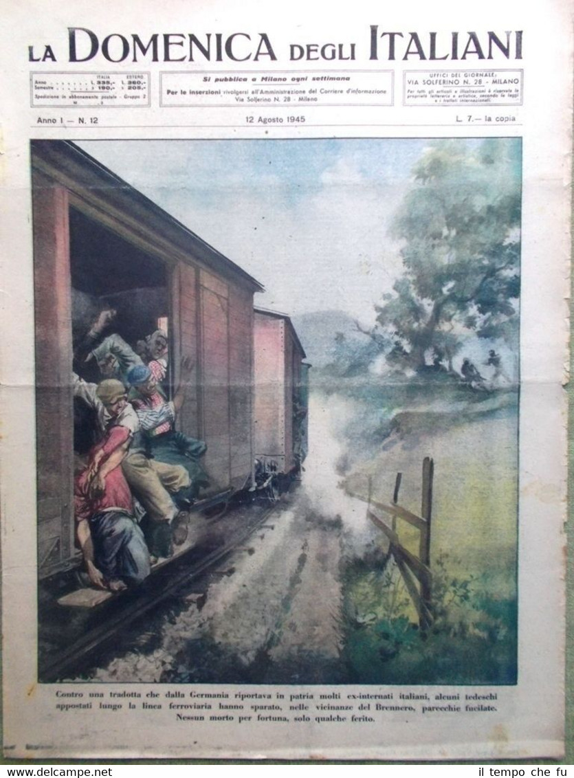 La Domenica degli Italiani o del Corriere 12 Agosto 1945 …