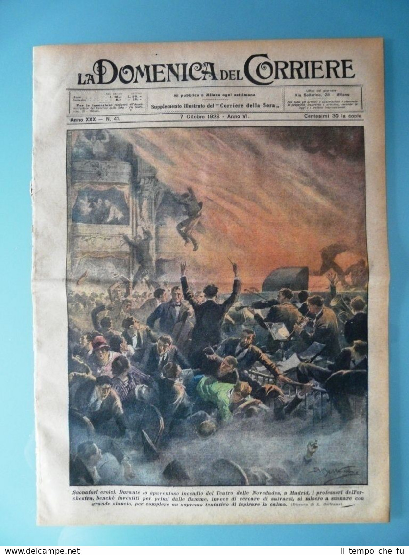La Domenica del Corriere 07 ottobre 1928 Teatro Novedades Madrid …