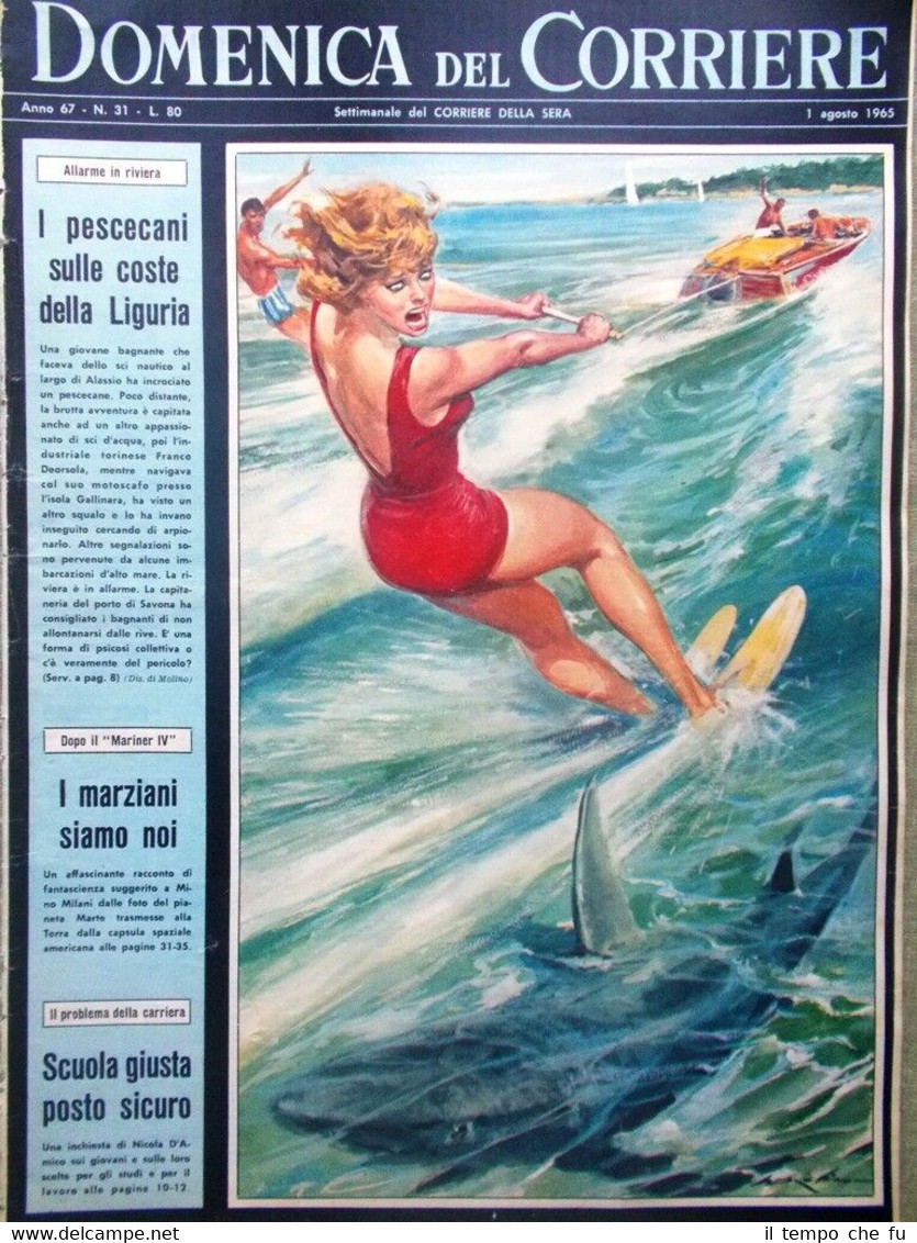 La Domenica del Corriere 1 Agosto 1965 Calcio Mini Marziani …