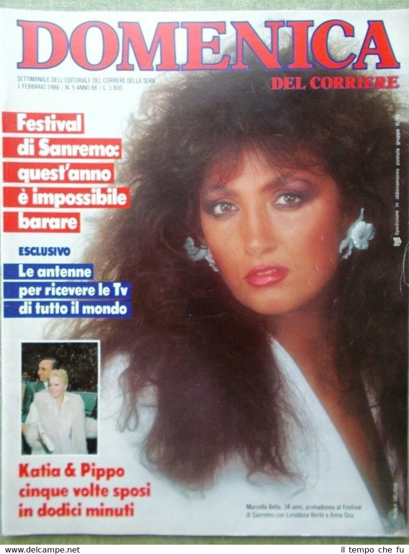 La Domenica del Corriere 1 Febbraio 1986 Sanremo Fellini Gheddafi …