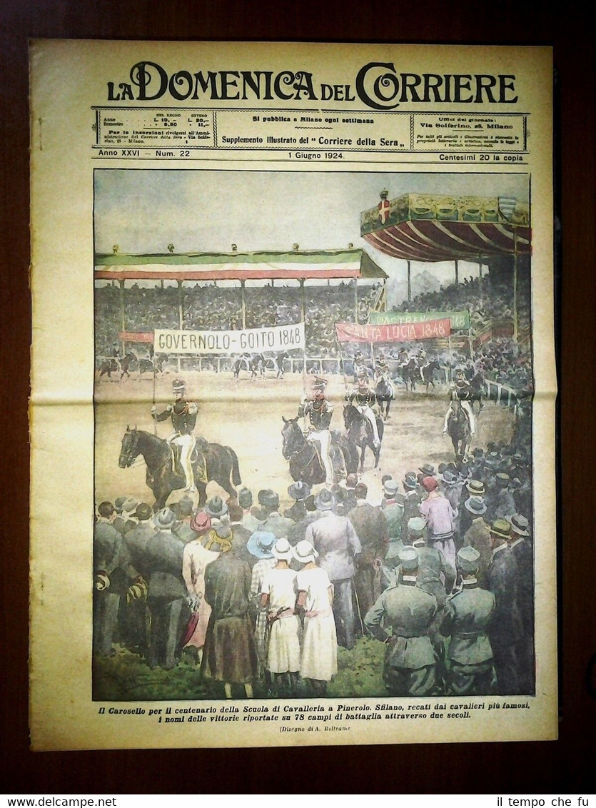 La Domenica del Corriere 1 Giugno 1924 Pinerolo - Scilla …