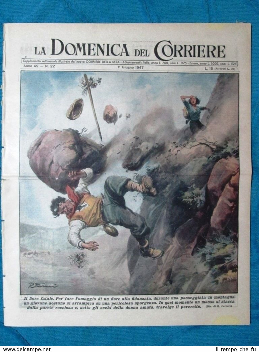 La Domenica del Corriere 1 giugno 1947 Aosta - Palestina …