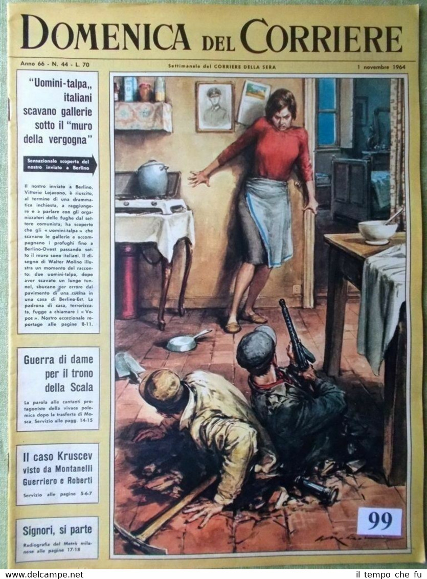La Domenica del Corriere 1 Novembre 1964 Muro Berlino Kruscev …