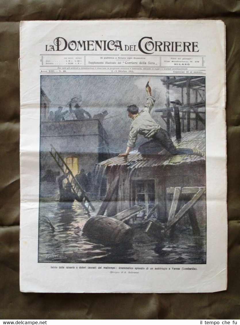 La Domenica del Corriere 1 Ottobre 1911 Nubifragio Varese Aviazione …