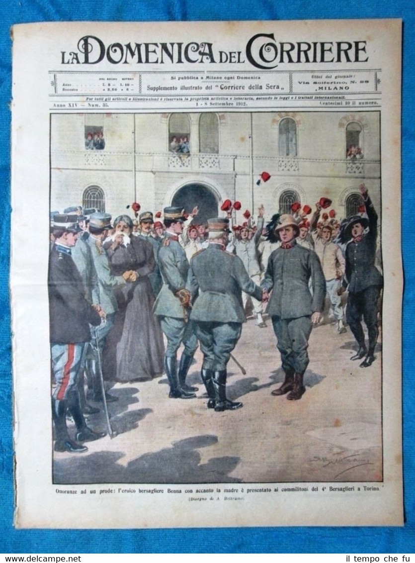 La Domenica del Corriere 1 settembre 1912 Benna - Libia …
