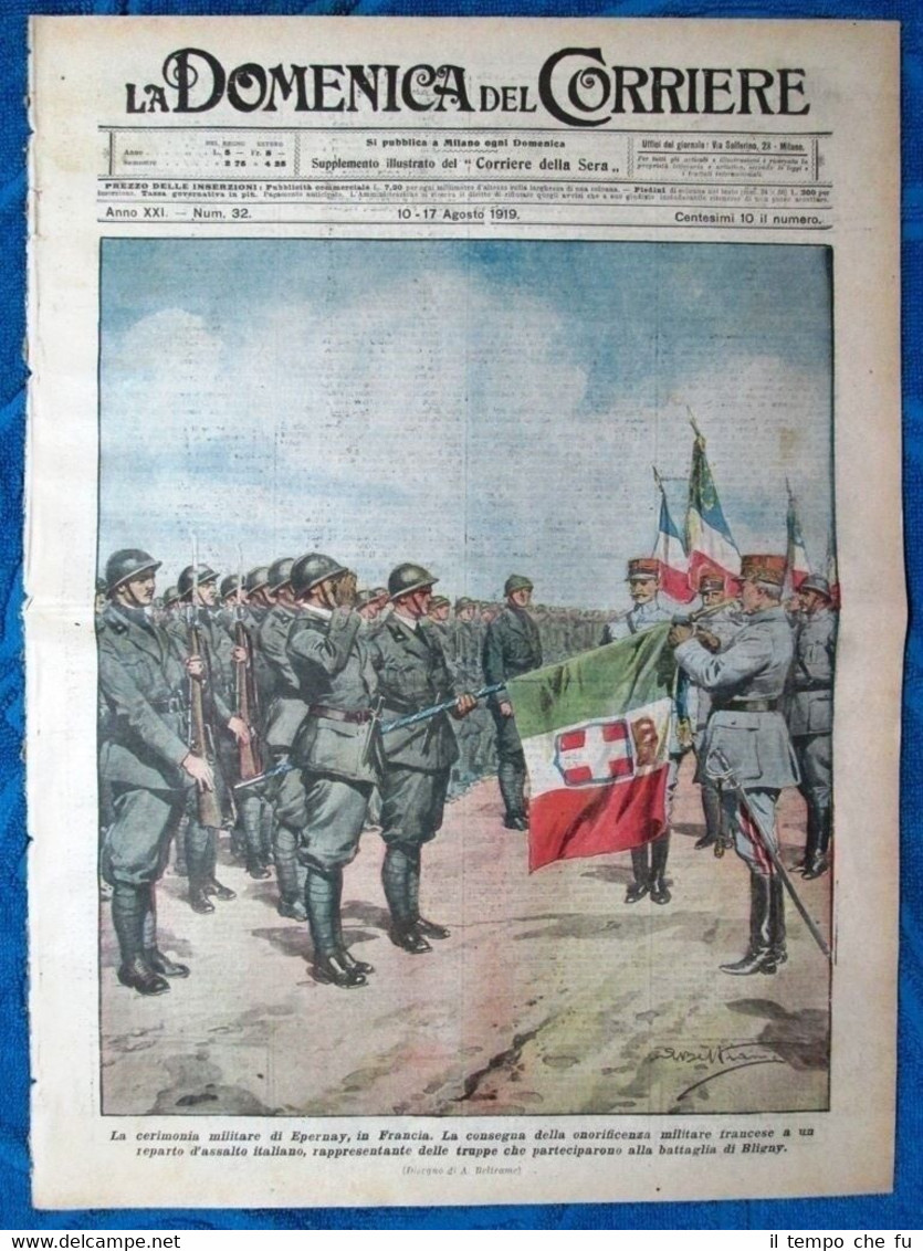 La Domenica del Corriere 10 agosto 1919 Epernay - Milano …
