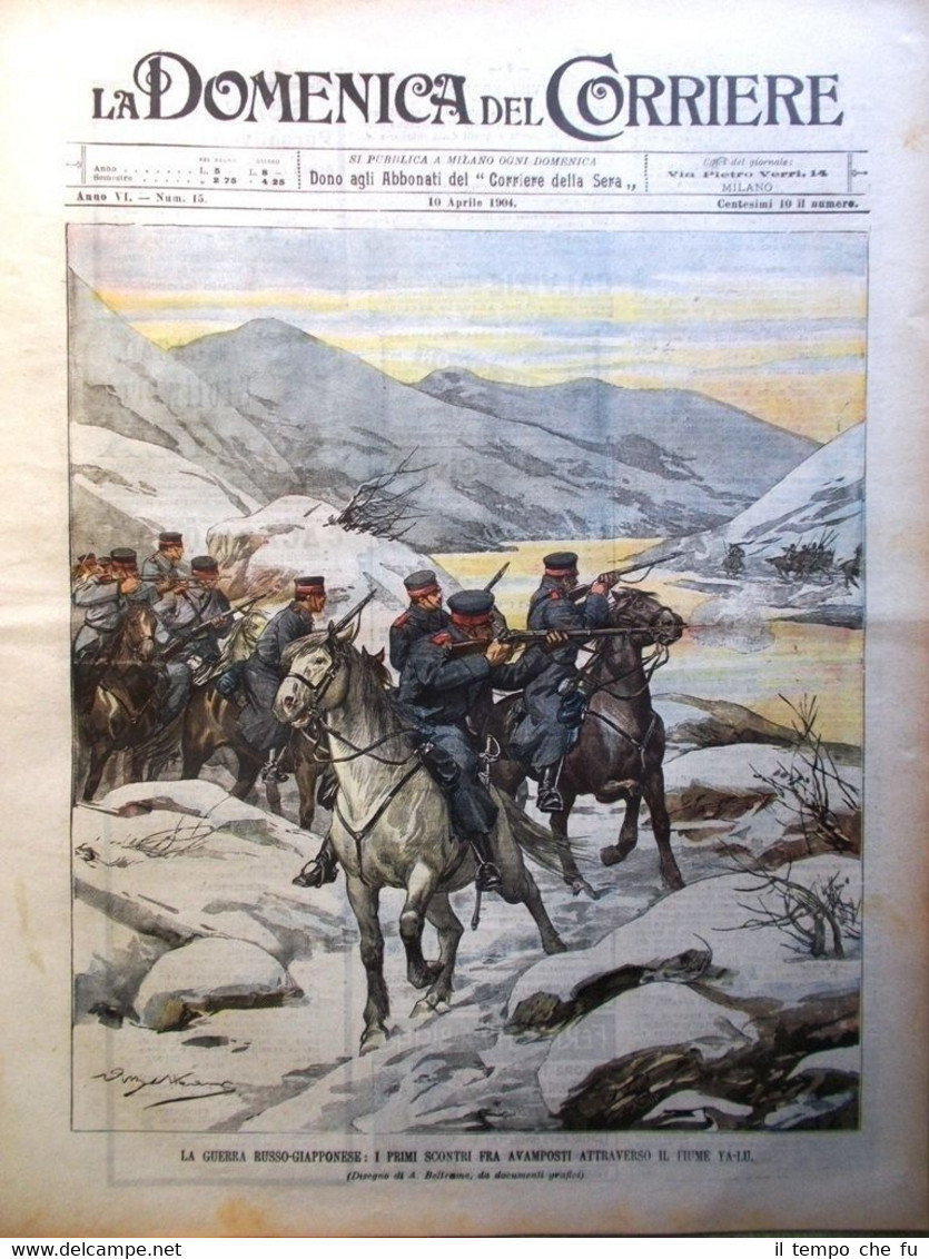 La Domenica del Corriere 10 Aprile 1904 Guerra russo-giapponese Genova …