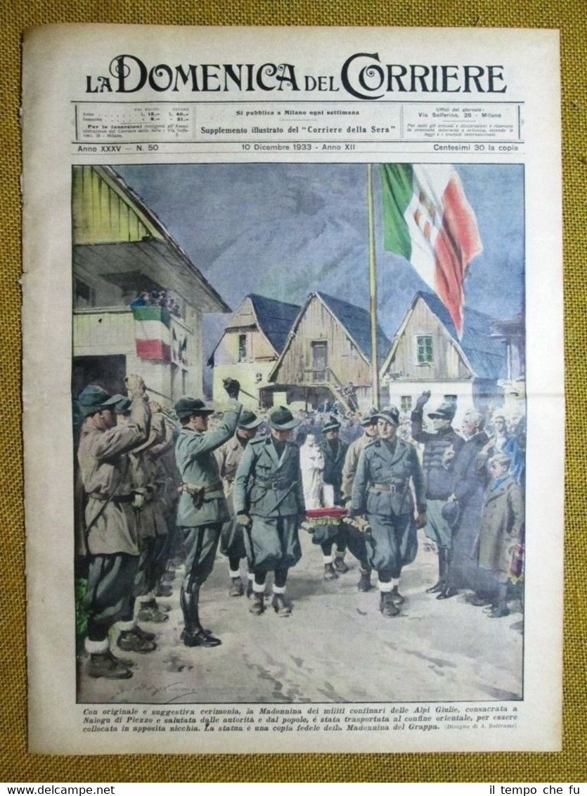 La Domenica del Corriere 10 dicembre 1933 Nalogu di Plezzo-Manciuria-S.Francesco