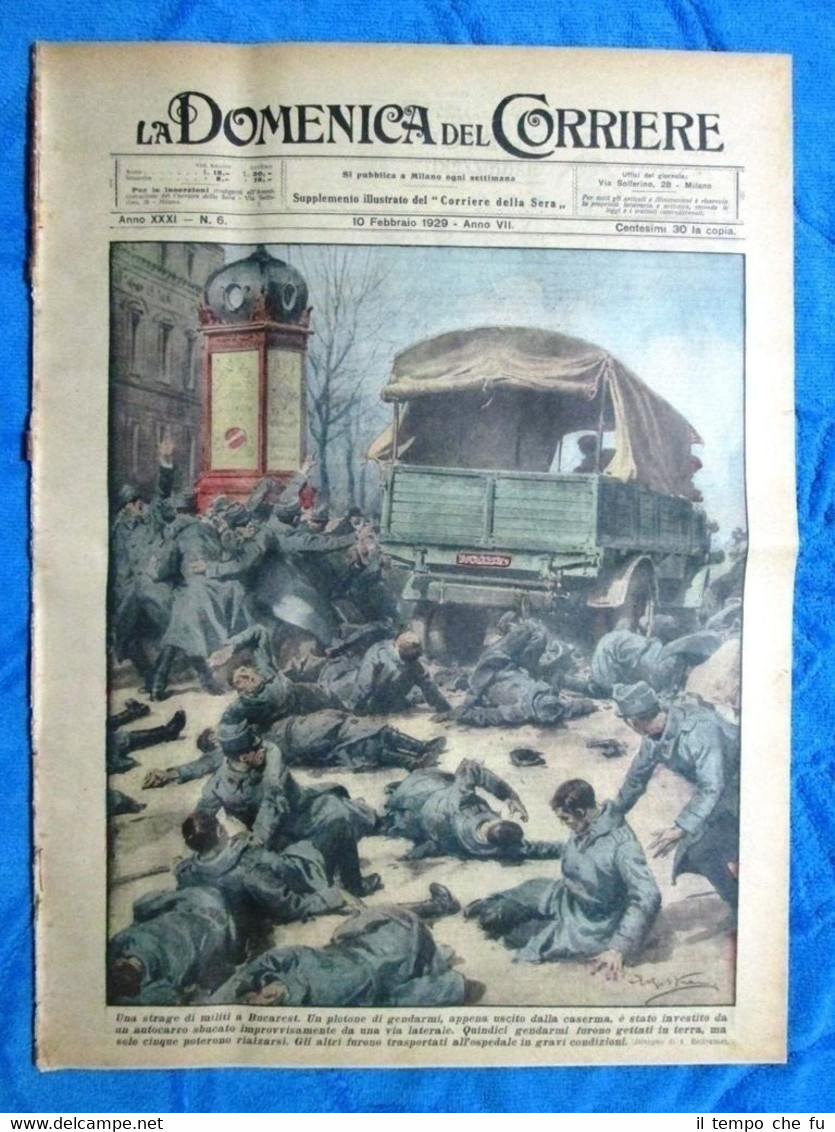 La Domenica del Corriere 10 febbraio 1929 Bucarest - Coggiola …
