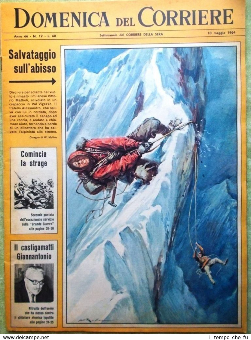 La Domenica del Corriere 10 Maggio 1964 Sirenetta Fiat 850 …