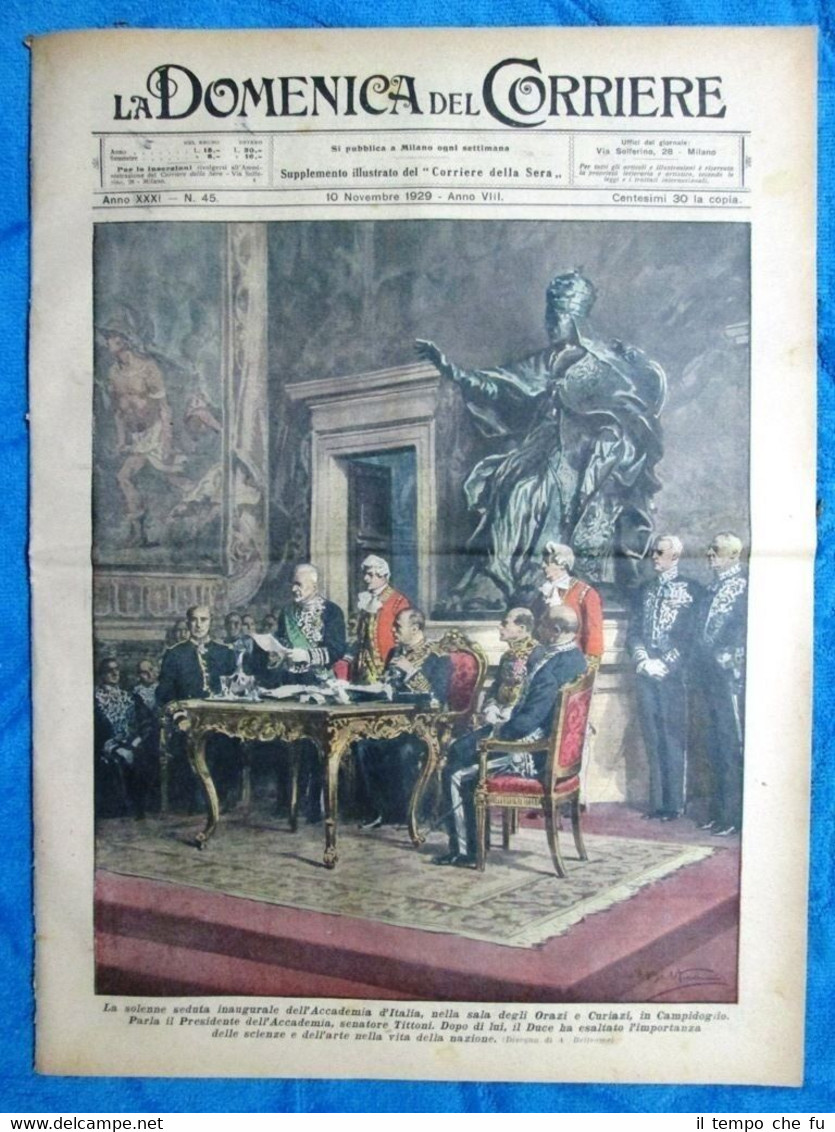 La Domenica del Corriere 10 novembre 1929 Sen.Tittoni - Stati …