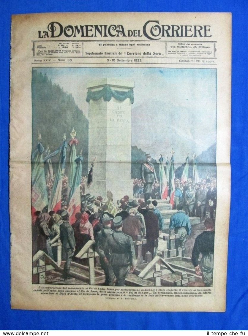 La Domenica del Corriere 10 settembre 1922 Col di Lana …
