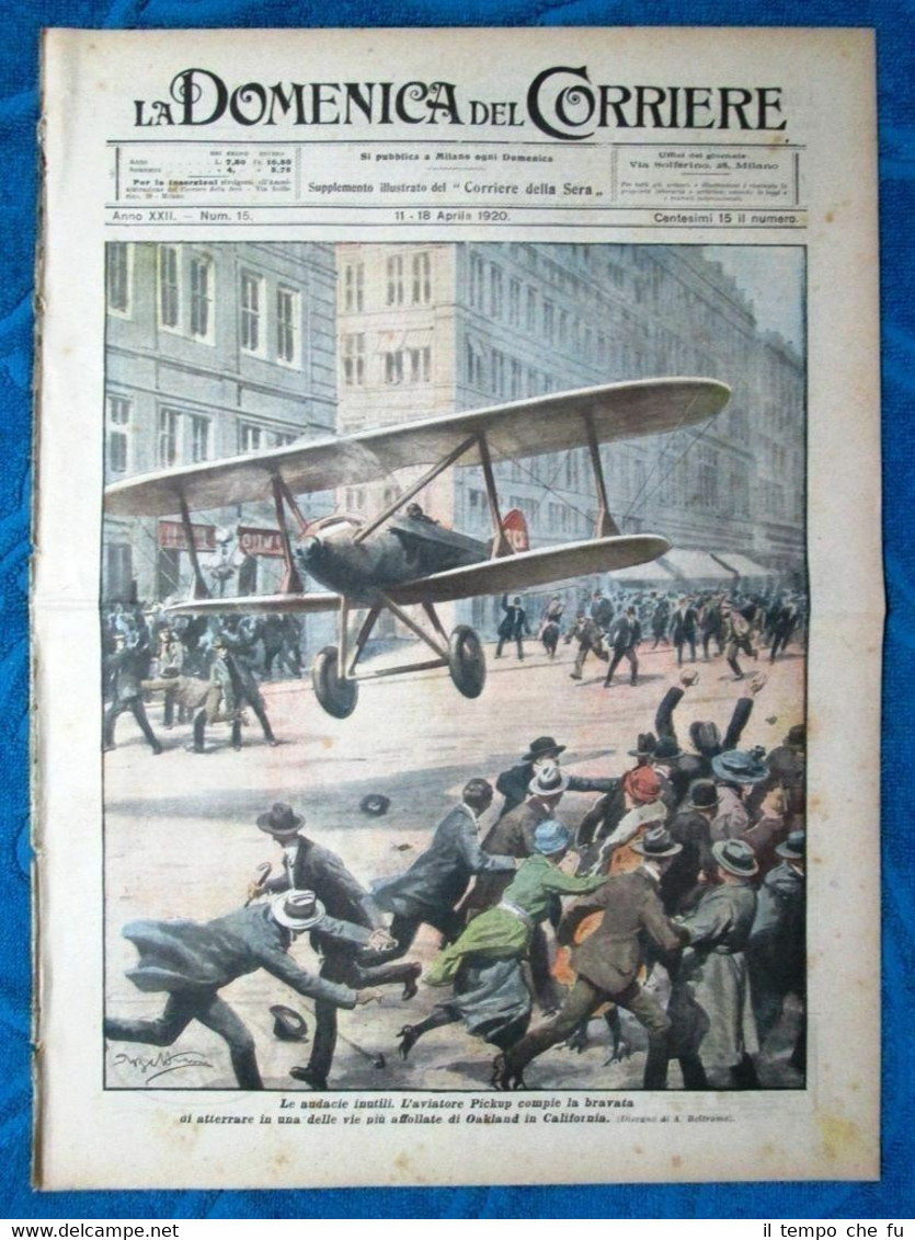 La Domenica del Corriere 11 aprile 1920 Aviatore Pickup - …