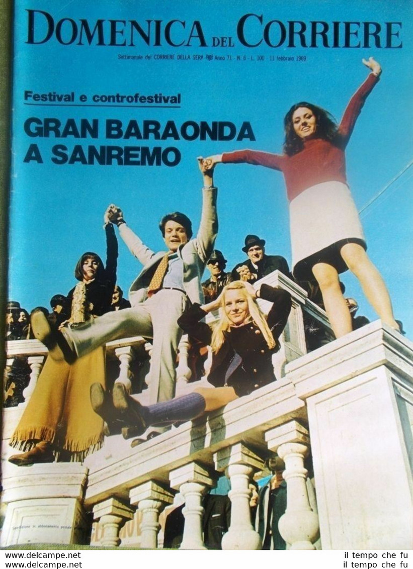 La Domenica del Corriere 11 Febbraio 1969 Sanremo Palach Festival …