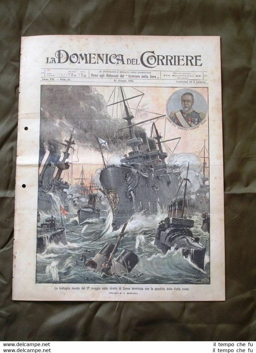 La Domenica del Corriere 11 Giugno 1905 Battaglia navale in …