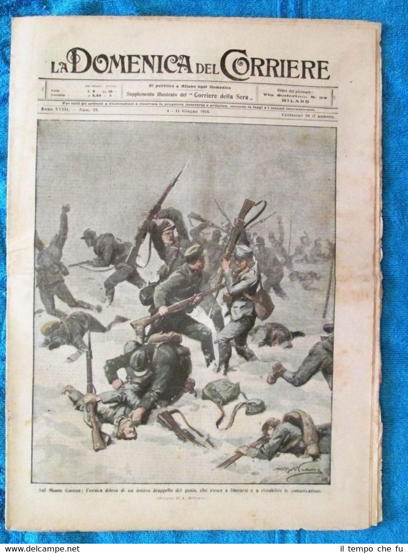 La Domenica del Corriere 11 giugno 1916 WW1 Monte Coston …