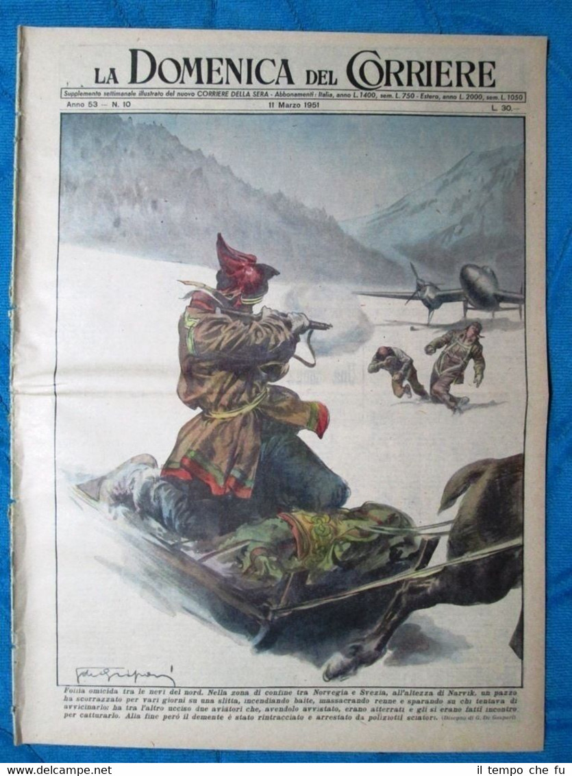 La Domenica del Corriere 11 marzo 1951 Narvik - Berlino …