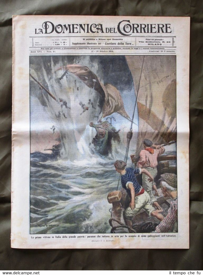 La Domenica del Corriere 11 Ottobre 1914 Paranze Mine Gen. …