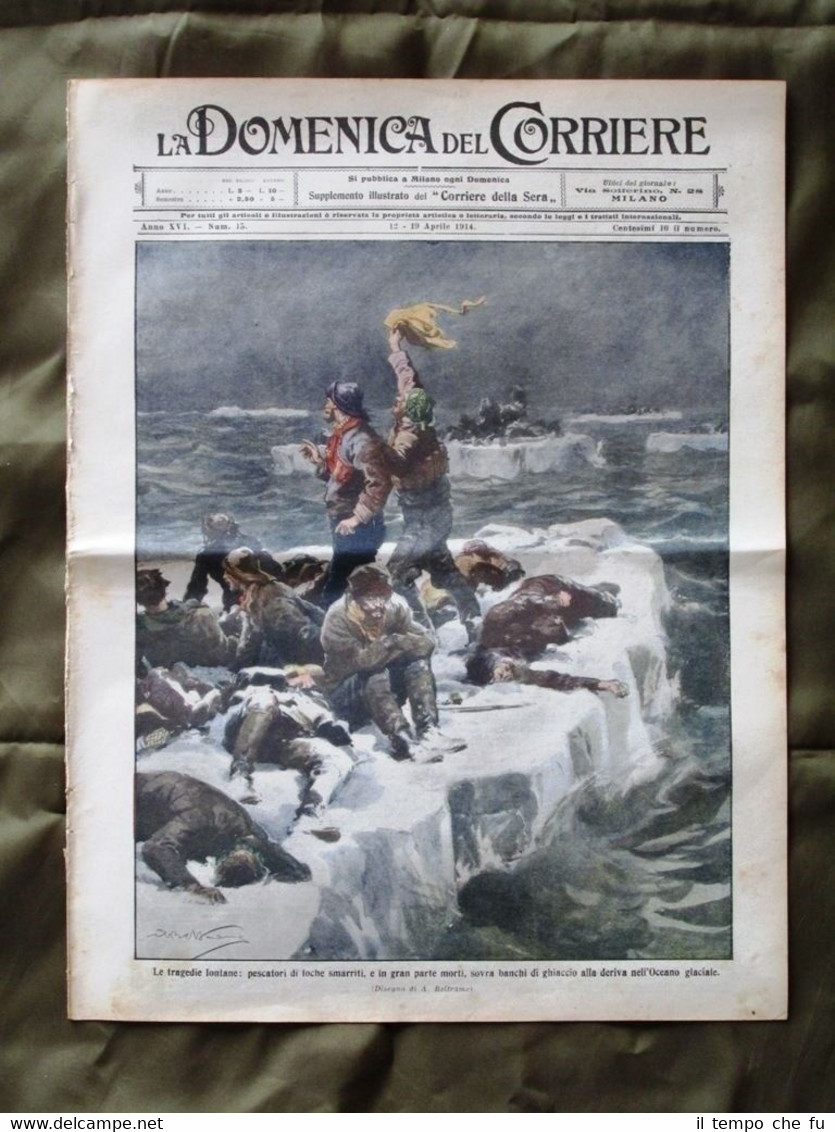 La Domenica del Corriere 12 Aprile 1914 Oceano glaciale Suore …