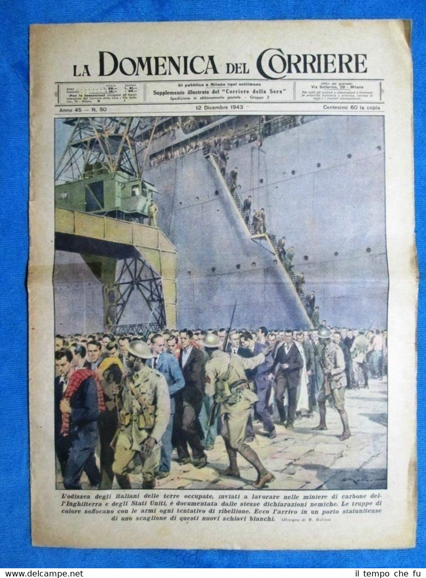 La Domenica del Corriere 12 dicembre 1943 WW2 Stati Uniti-F.Grabenia-Metastasio