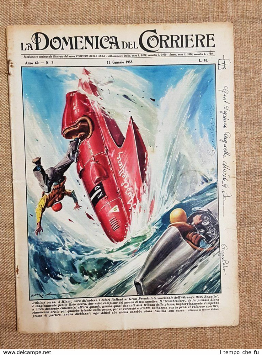 La Domenica del Corriere 12 Gennaio 1958 Ezio Selva Kim …