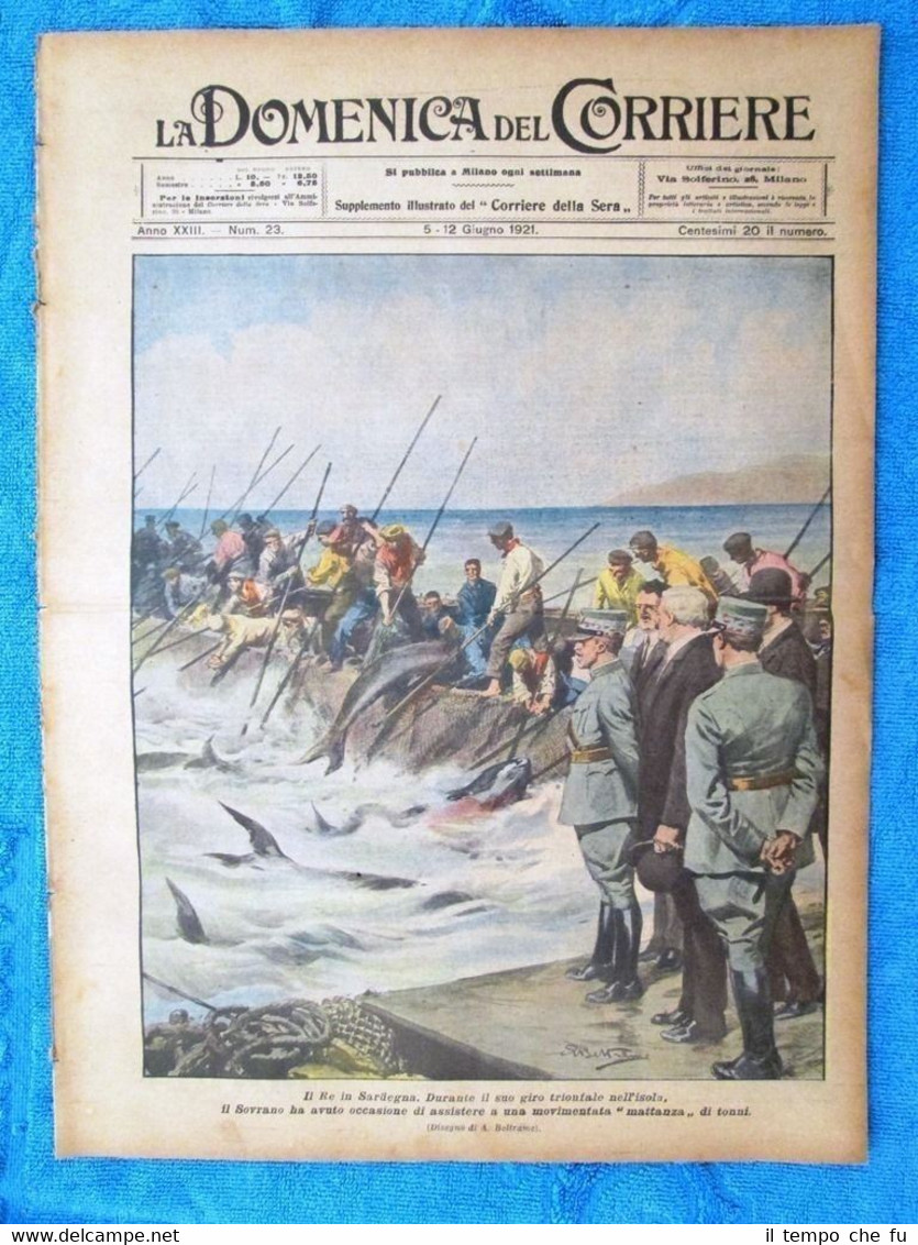 La Domenica del Corriere 12 giugno 1921 Vittorio Emanuele III-Queentown-Umberto