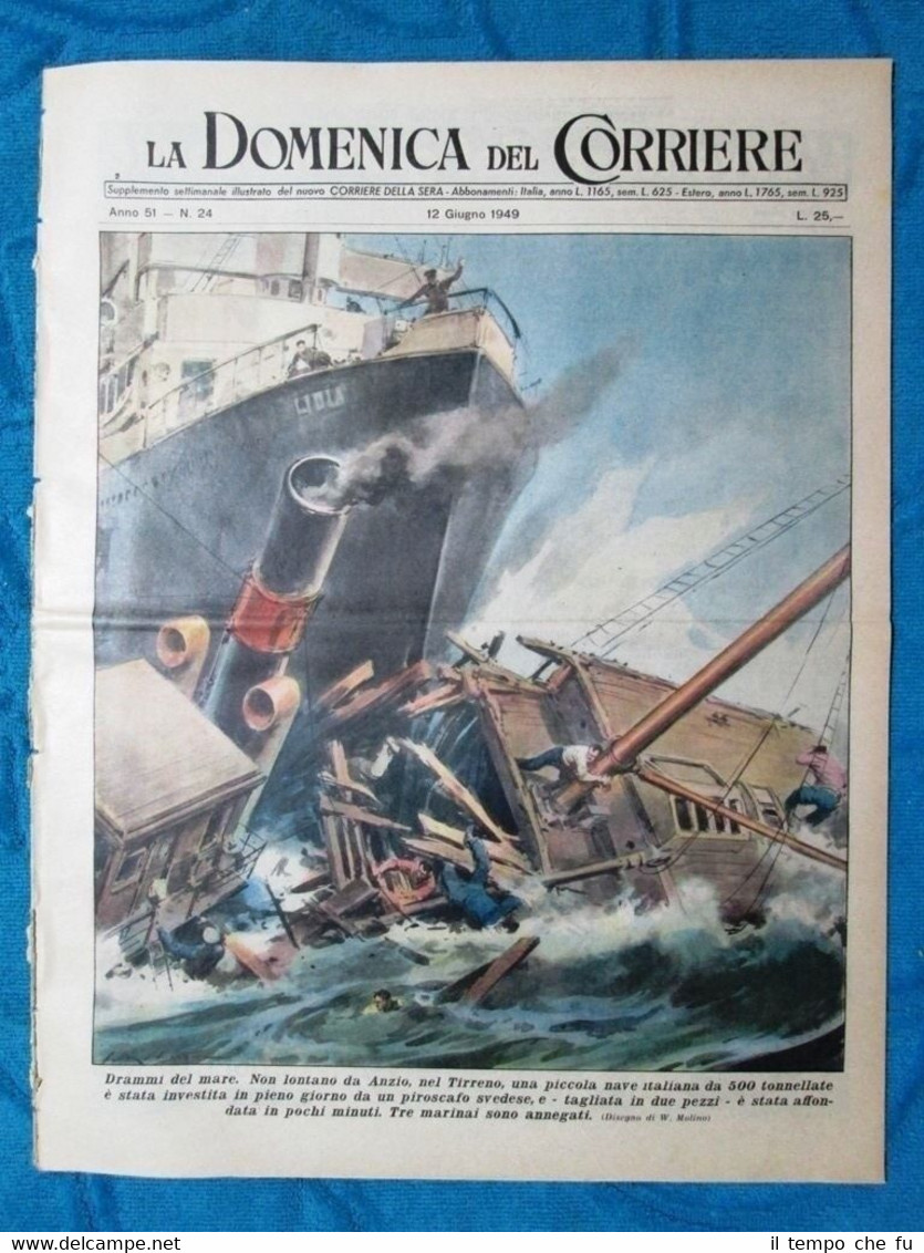 La Domenica del Corriere 12 giugno 1949 Anzio - Novara …
