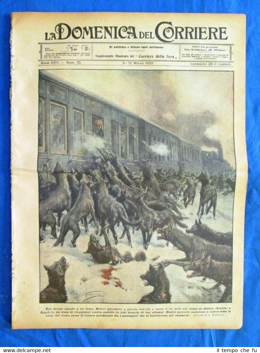 La Domenica del Corriere 12 marzo 1922 Bosnia - Calcio …