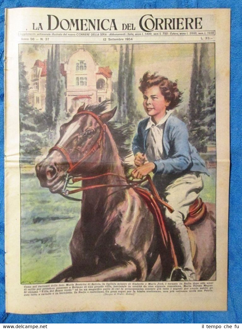 La Domenica del Corriere 12 settembre 1954 Maria Beatrice - …