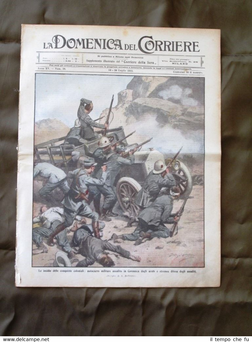 La Domenica del Corriere 13 Luglio 1913 Auto militare Piroscafo …