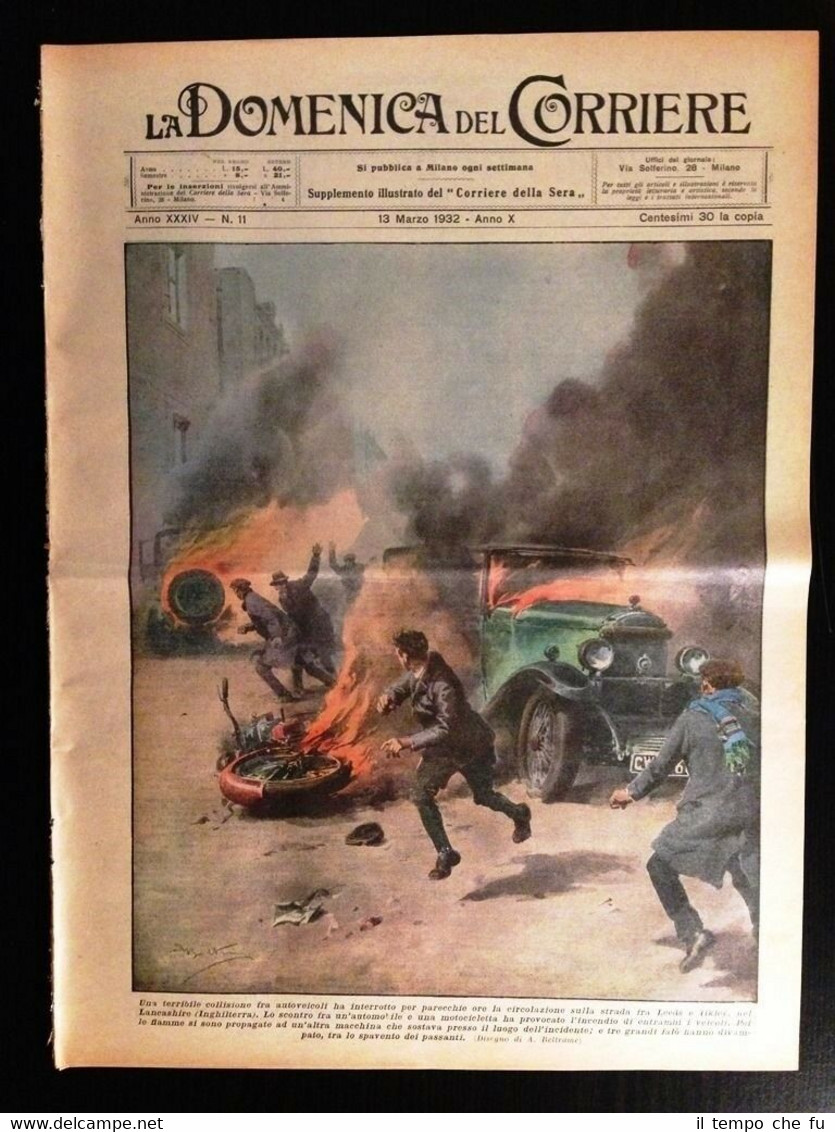 La Domenica del Corriere 13 marzo 1932 Lancashire Nizza Petöfi