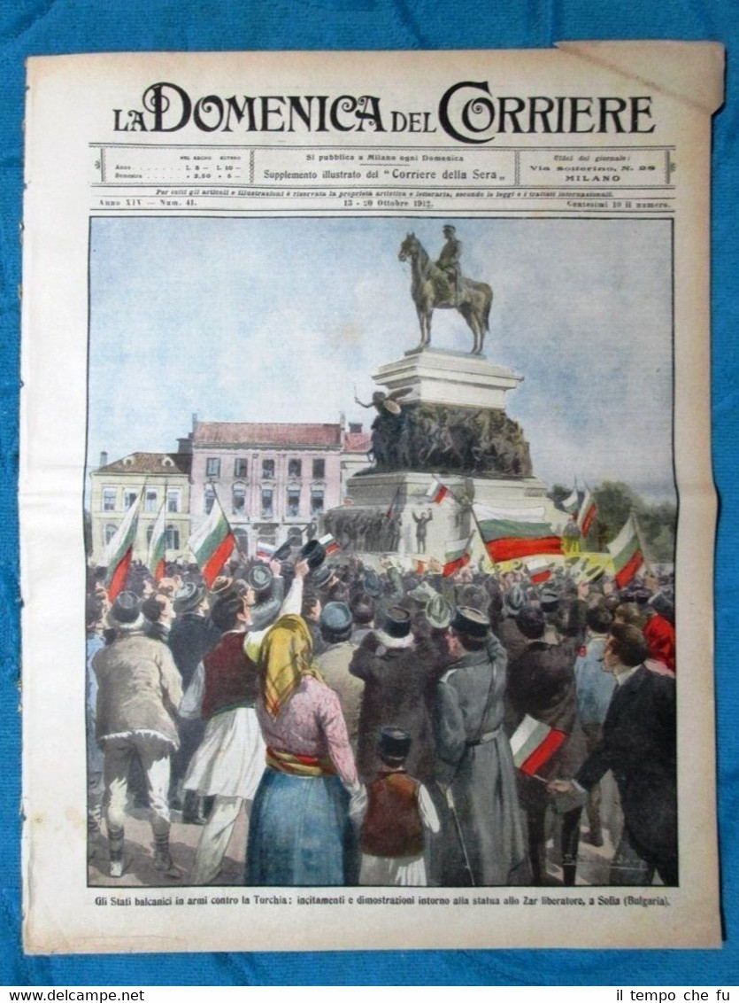 La Domenica del Corriere 13 ottobre 1912 Turchia - Dover …