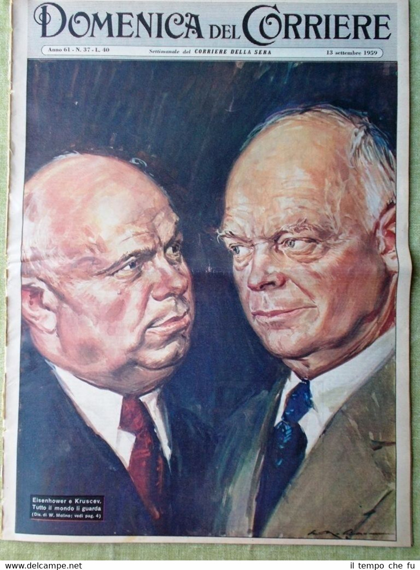 La Domenica del Corriere 13 Settembre 1959 Toscanini India Kruscev …