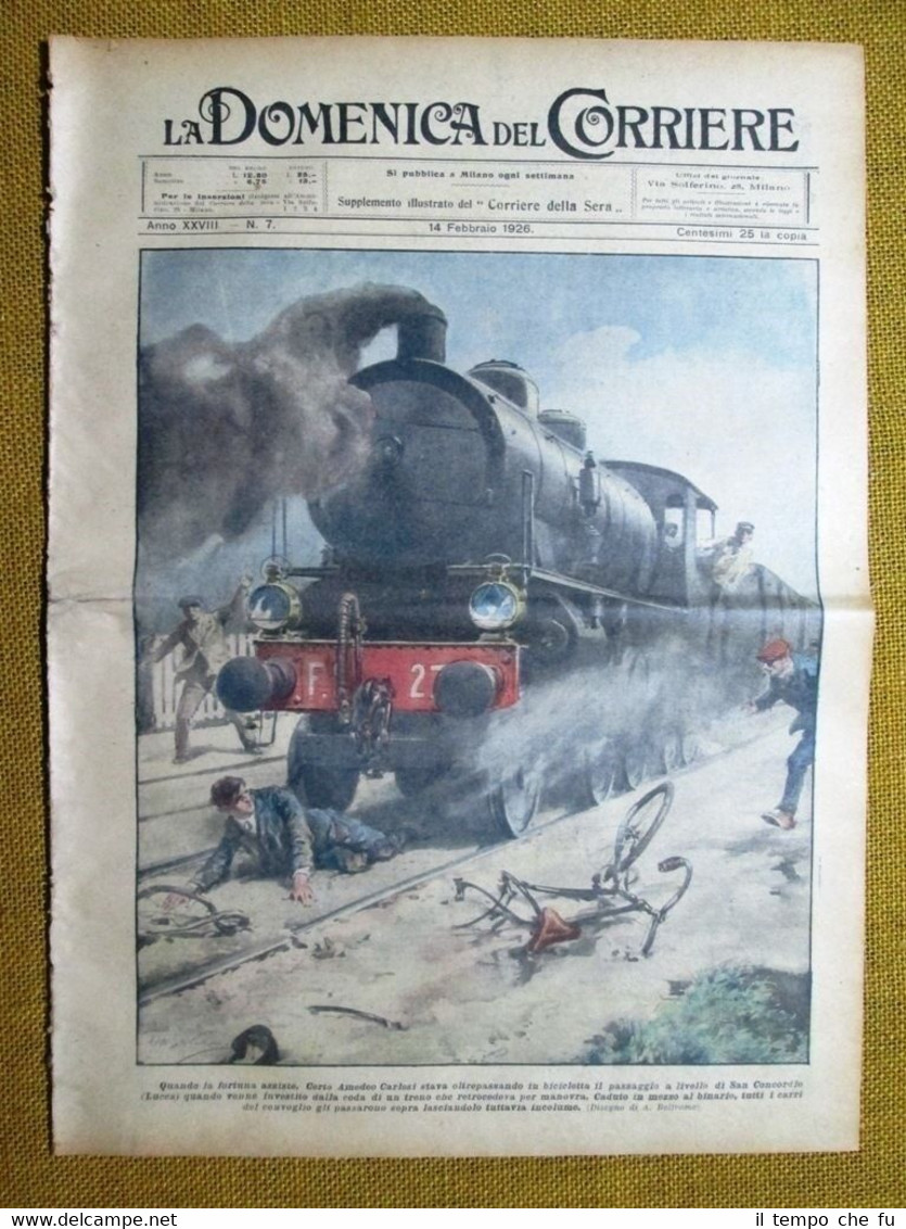 La Domenica del Corriere 14 febbraio 1926 San Concordio (Lucca) …
