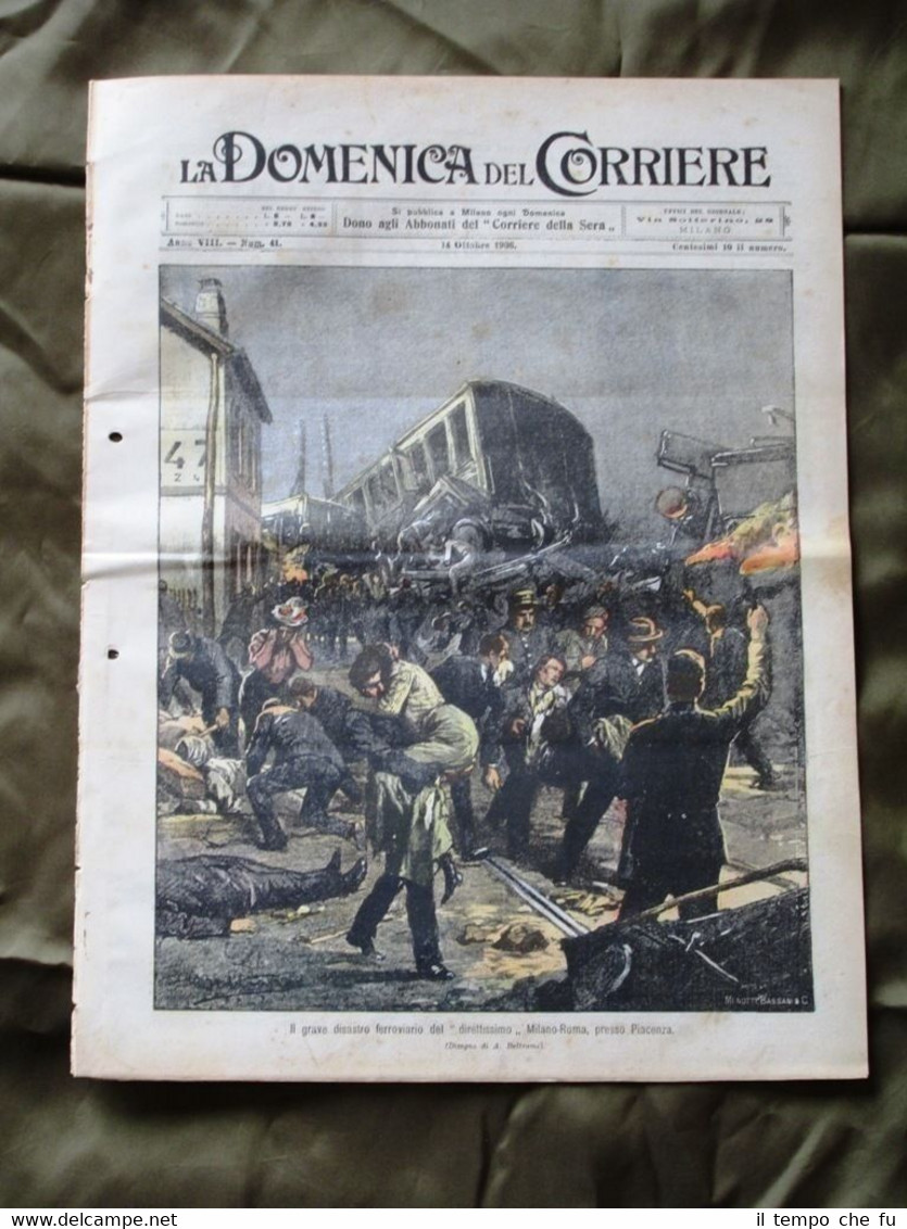 La Domenica del Corriere 14 Ottobre 1906 Disastro ferroviario Mongolfiera …