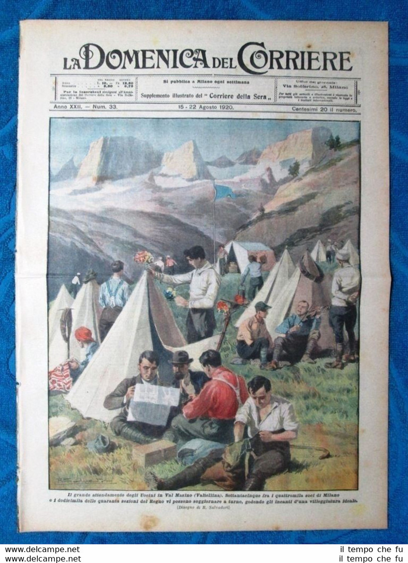 La Domenica del Corriere 15 agosto 1920 Valtellina- Pres.Lincoln - …