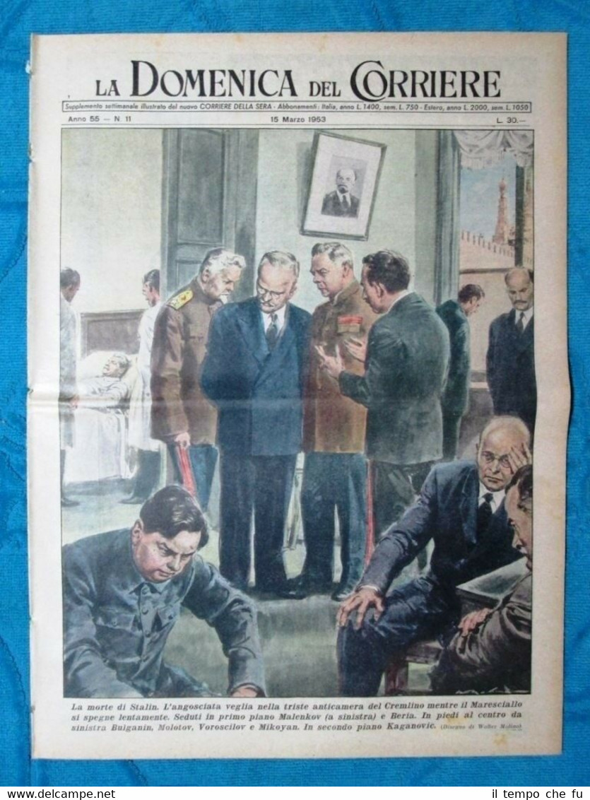 La Domenica del Corriere 15 marzo 1953 Malenkov - Alpino …
