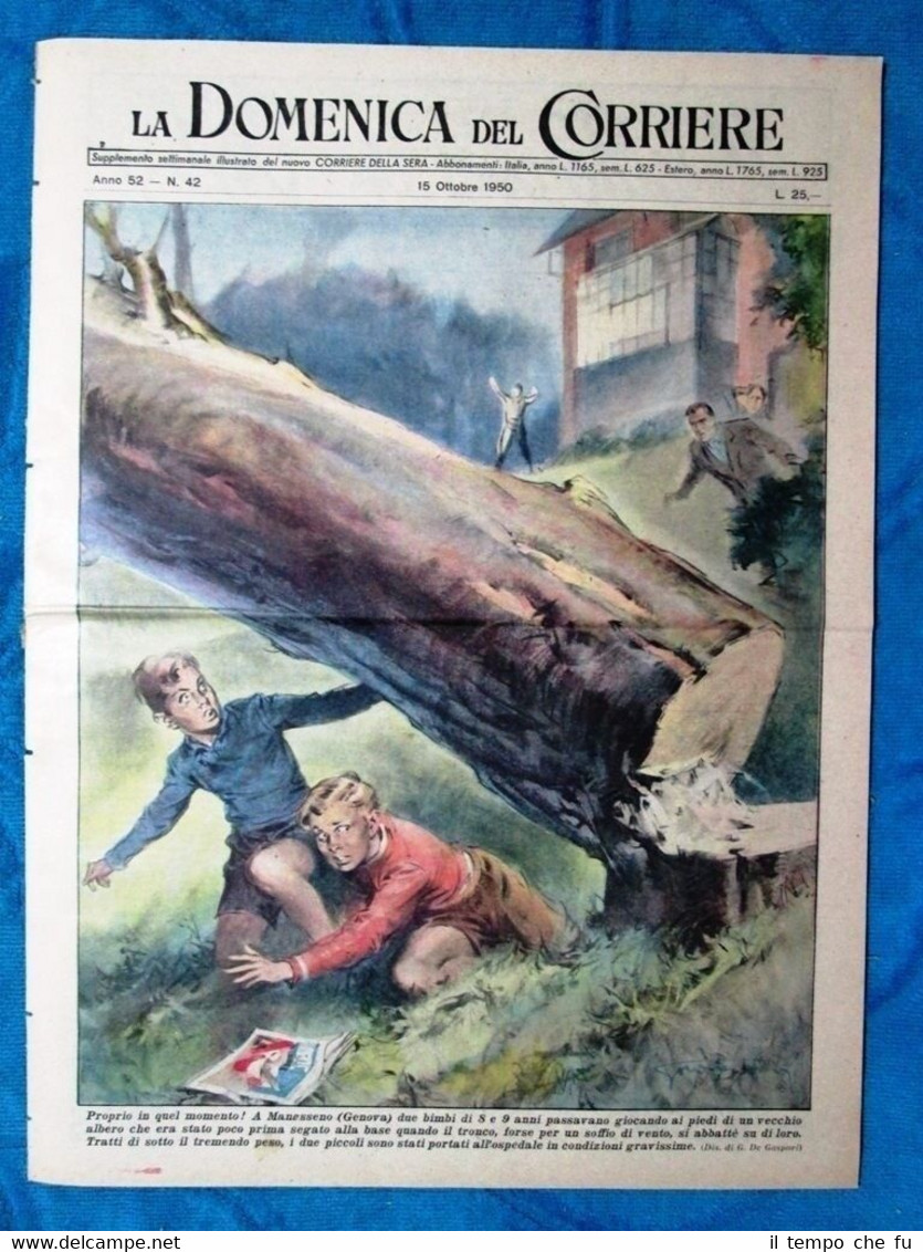 La Domenica del Corriere 15 ottobre 1950 Manesseno - Elisabetta …