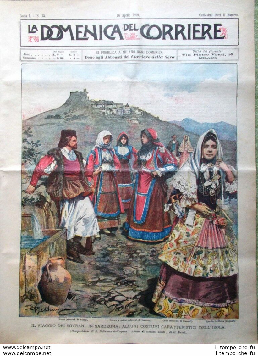 La Domenica del Corriere 16 Aprile 1899 Sovrani Sardegna Messico …