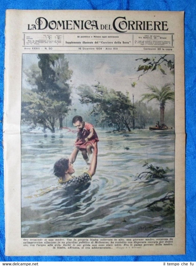 La Domenica del Corriere 16 dicembre 1934 Melbourne - Faenza …