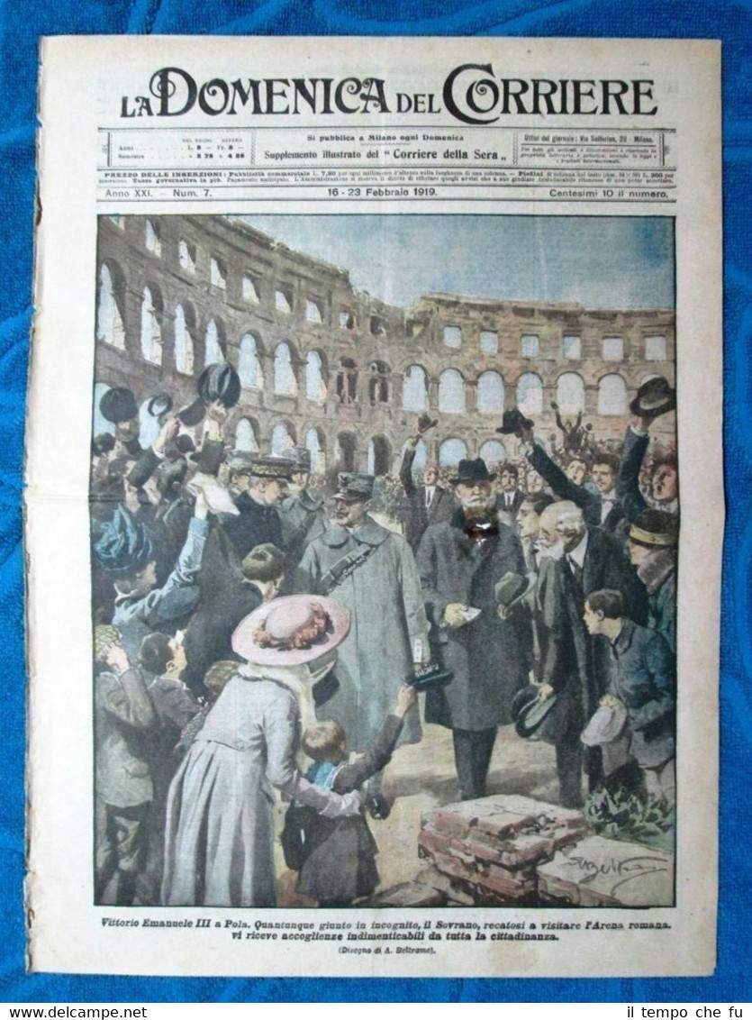 La Domenica del Corriere 16 febbraio 1919 Vittorio Emanuele III …