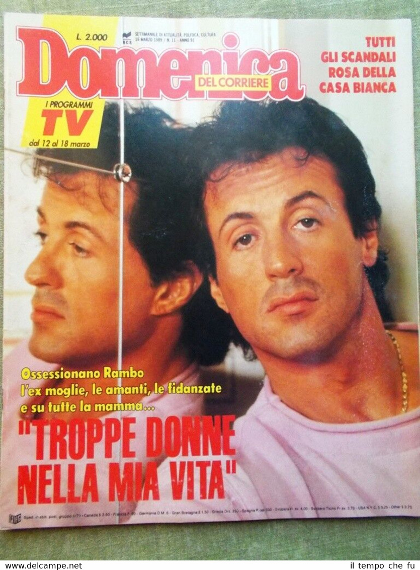 La Domenica del Corriere 16 Marzo 1989 Stallone Placido Buzzanca …