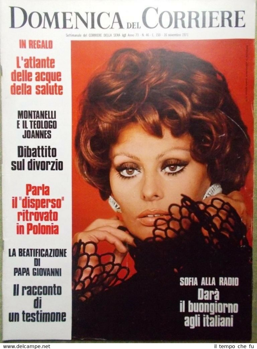 La Domenica del Corriere 16 Novembre 1971 Loren Radio Endrigo …