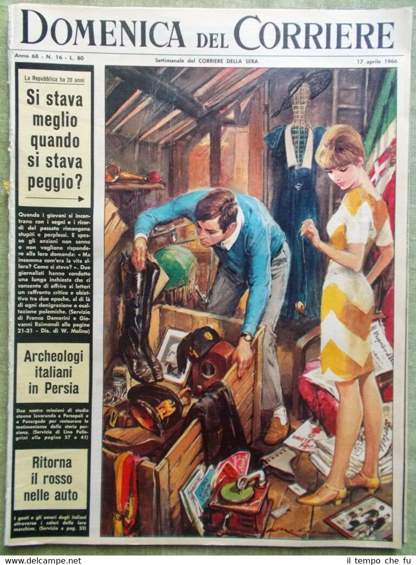 La Domenica del Corriere 17 Aprile 1966 Hovercraft Persia Pininfarina …