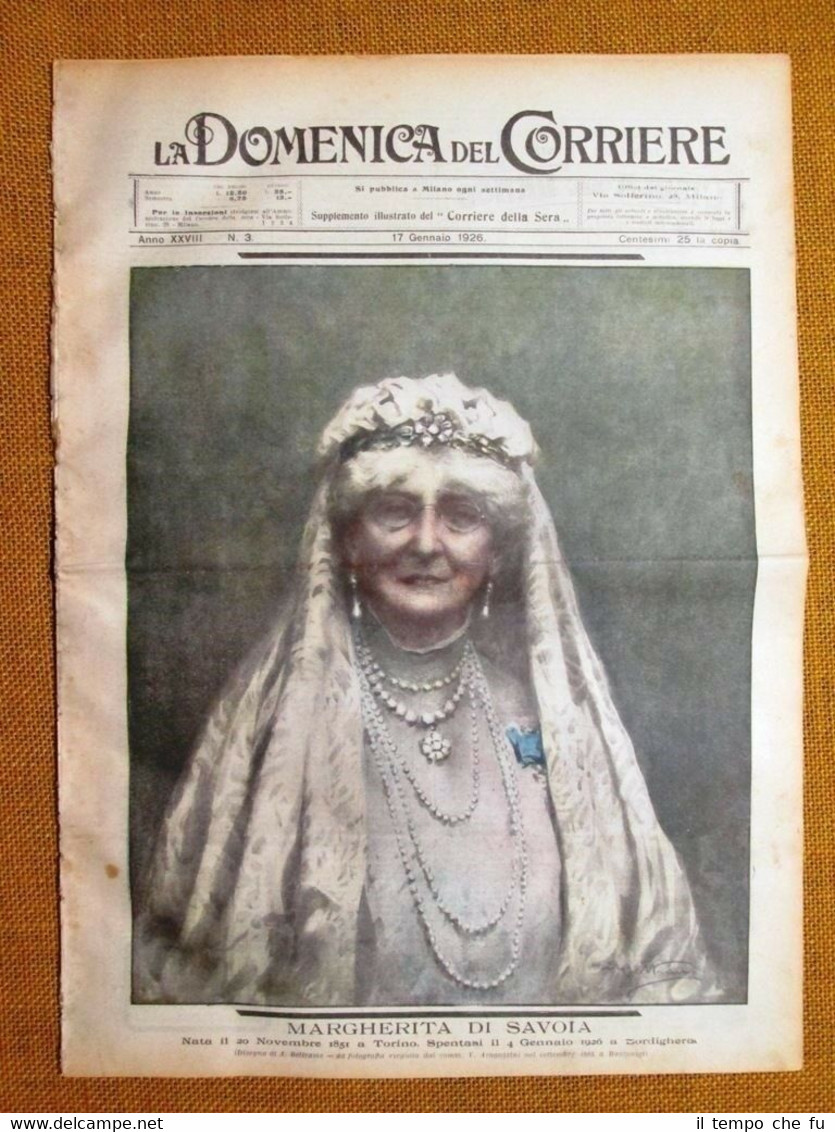 La Domenica del Corriere 17 gennaio 1926 Margherita Savoia-Tibet-Meteorologia