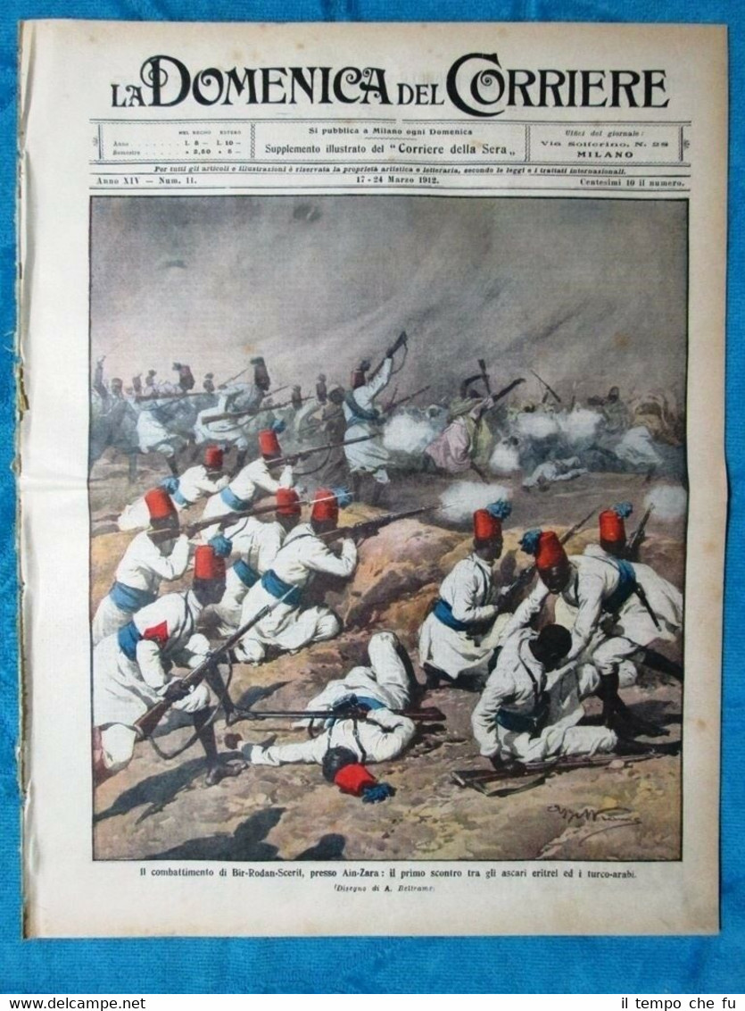 La Domenica del Corriere 17 marzo 1912 Ain-Zara - Zanzur …