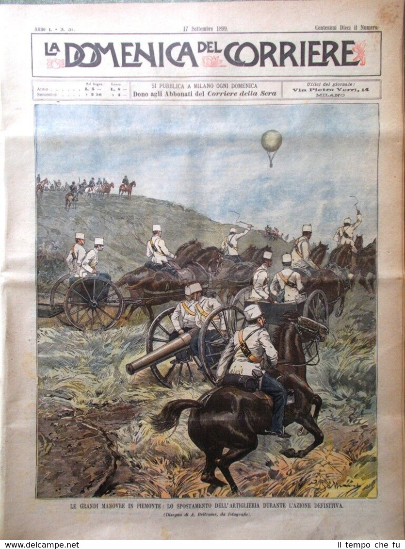 La Domenica del Corriere 17 Settembre 1899 Dreyfus Artiglieria Messina …